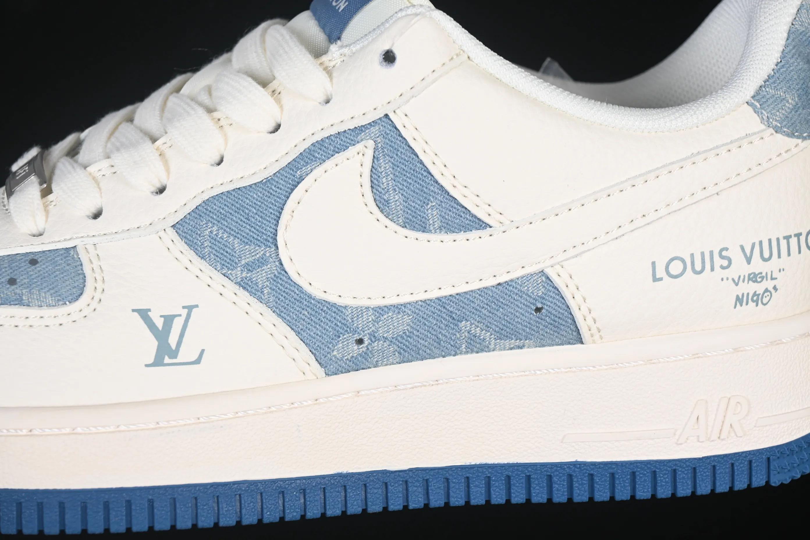 All categories Nk Air Force 1 Air Force series Nk Air Force 1 Low Air Force low-top Nike Air Force 1'07 Low joint white and blue canvas Air Force 1 low-top casual sneakers XD2588-606